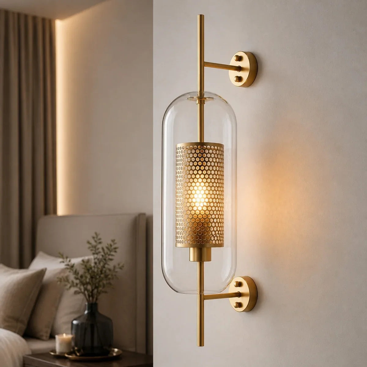 LuminaSphere | Stylish Industrial Wall Light with Clear Glass Shade