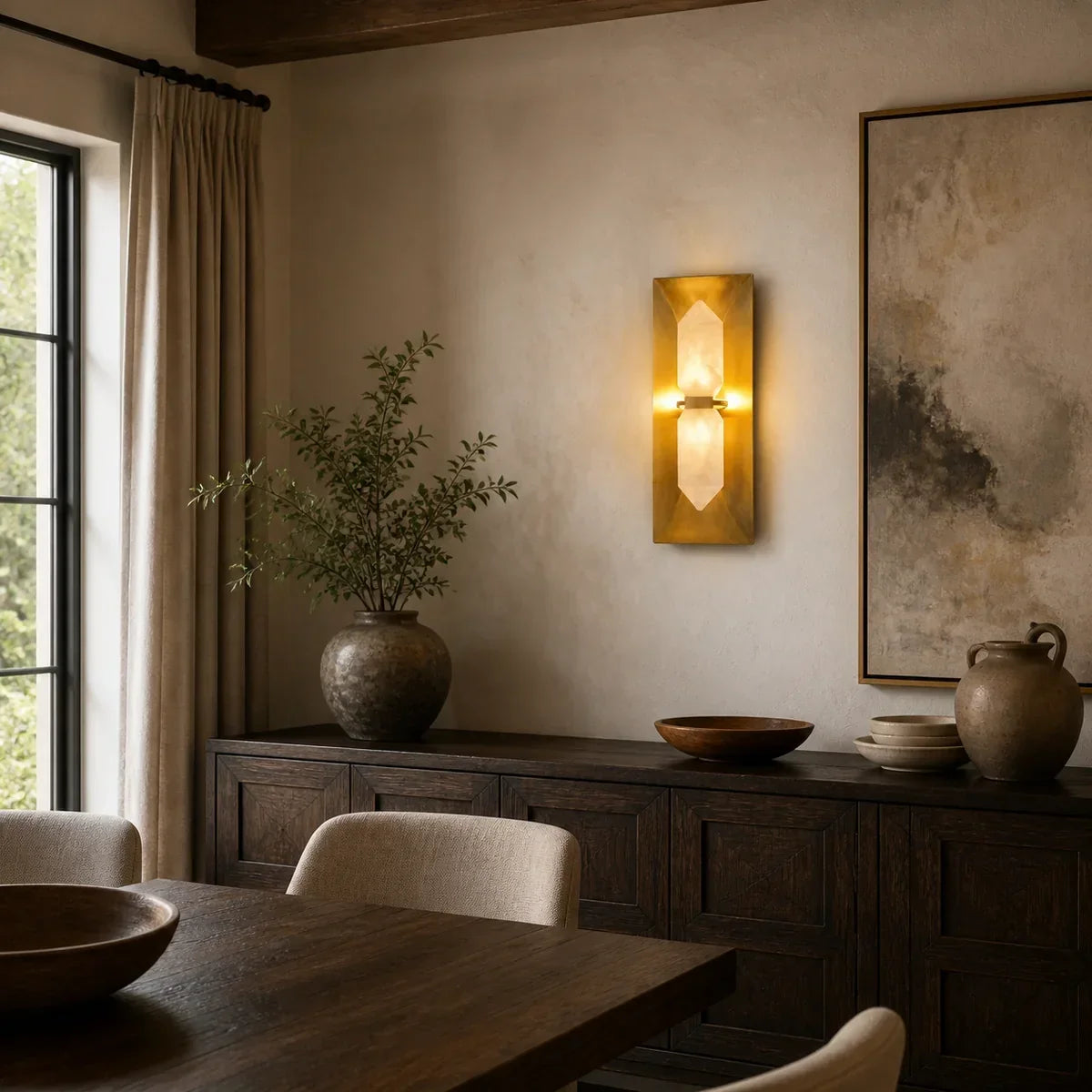 MarbleGlow | Elegant Dimmable Brass Wall Sconce Lighting Fixture