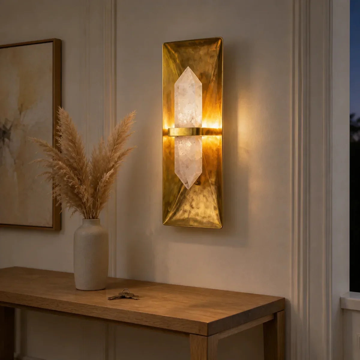 MarbleGlow | Elegant Dimmable Brass Wall Sconce Lighting Fixture