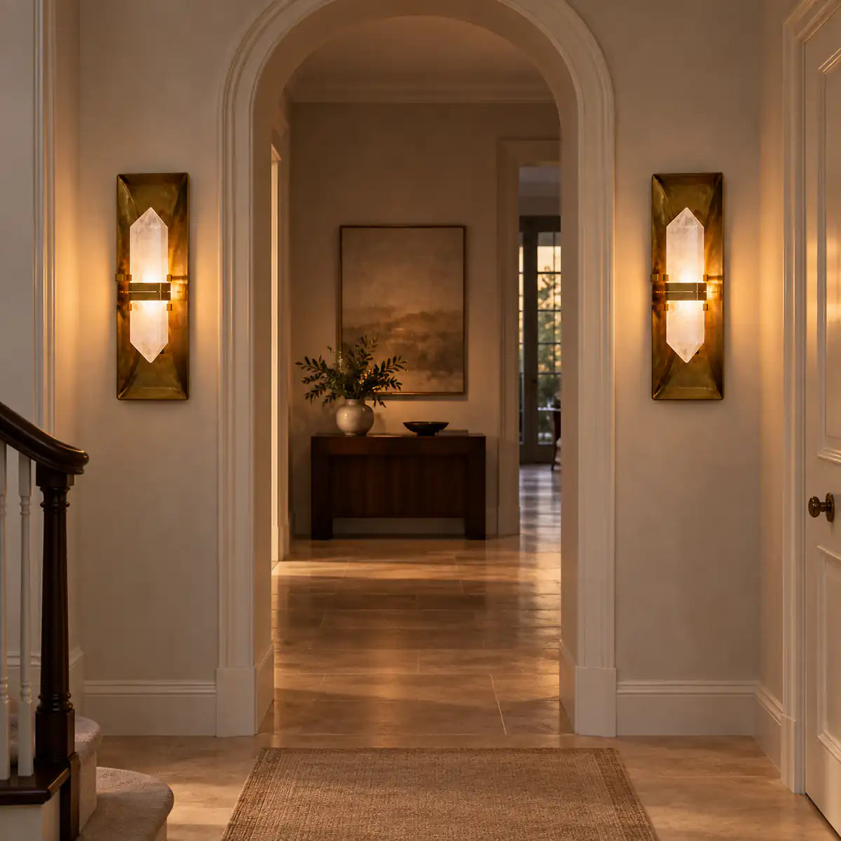 MarbleGlow | Elegant Dimmable Brass Wall Sconce Lighting Fixture
