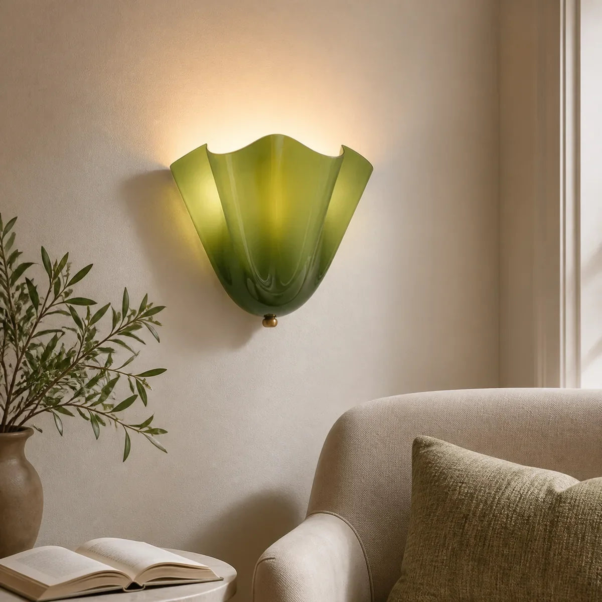 PetalGlow | Elegant Sculptural Metal Glass Wall Sconce Lighting