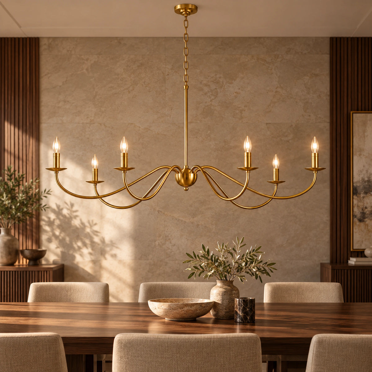 Spanora | Grand Six-Light Iron Chandelier with 160 cm Span and Optional Shades