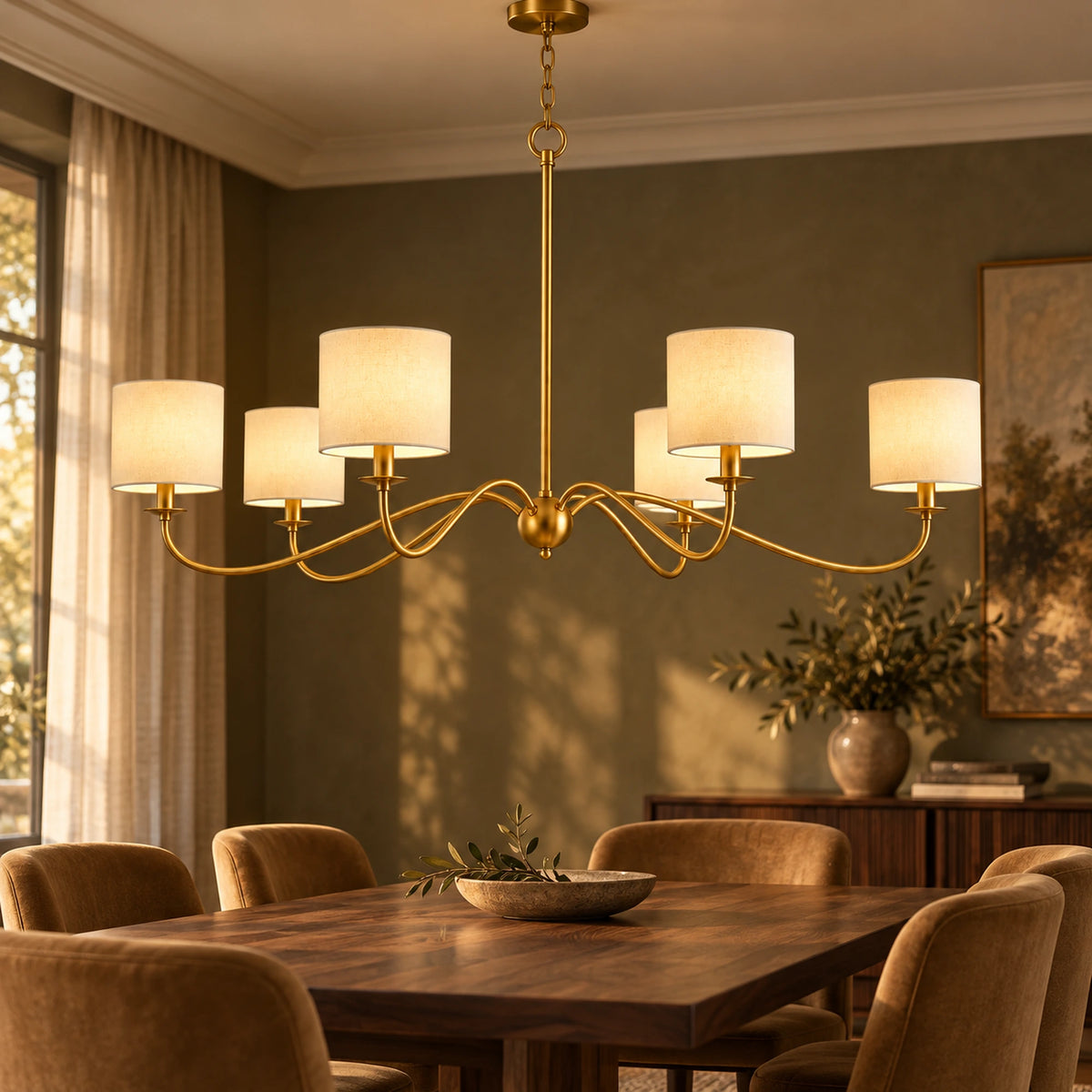 Spanora | Grand Six-Light Iron Chandelier with 160 cm Span and Optional Shades