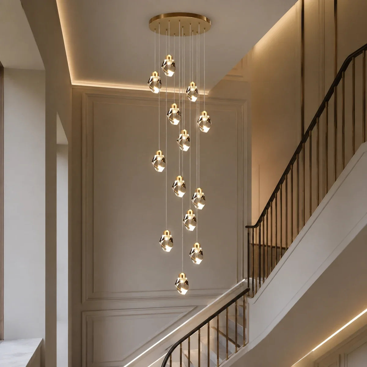 Luminara crystal chandelier in the 15-head configuration