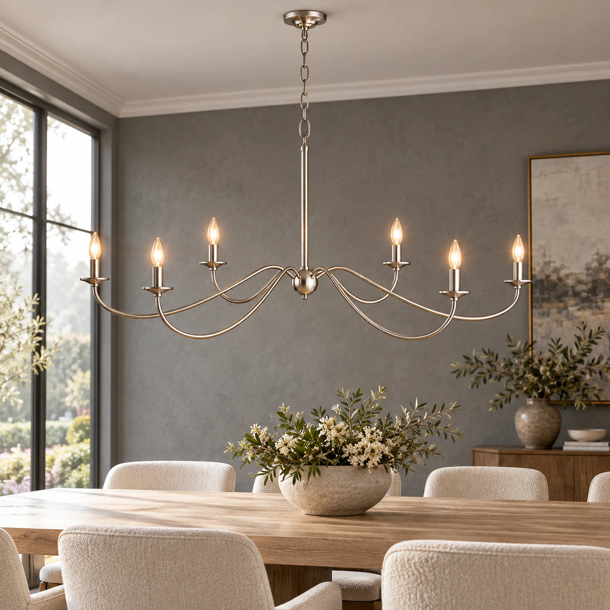 Spanora | Grand Six-Light Iron Chandelier with 160 cm Span and Optional Shades