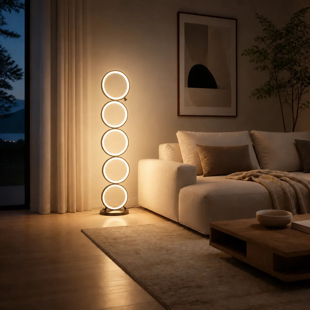 Luminara | Modern Adjustable Black Floor Lamp with LED Light for Versatile Ambiance