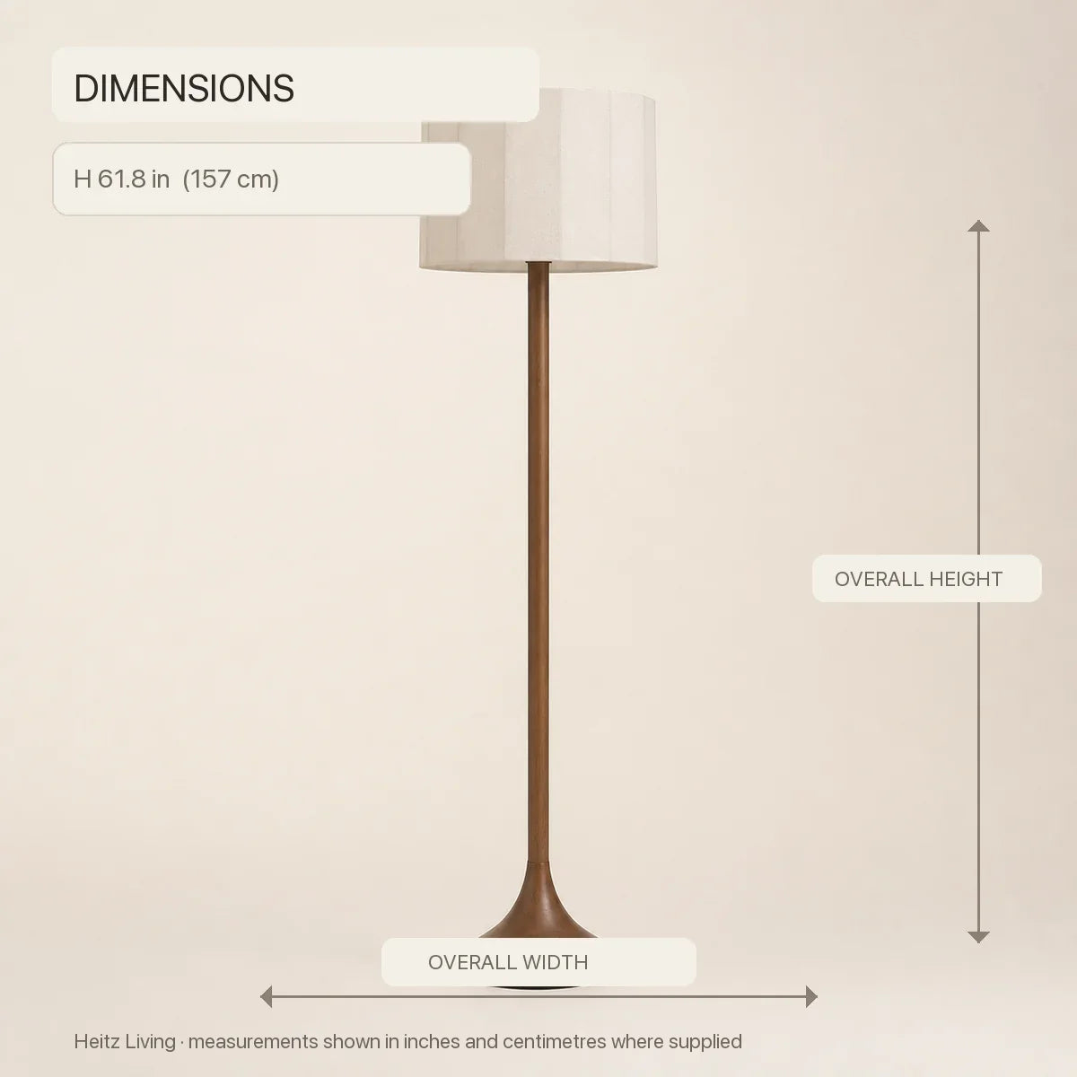 Ashwood Elegance | Modern Slim Standing Floor Lamp with Fabric Shade