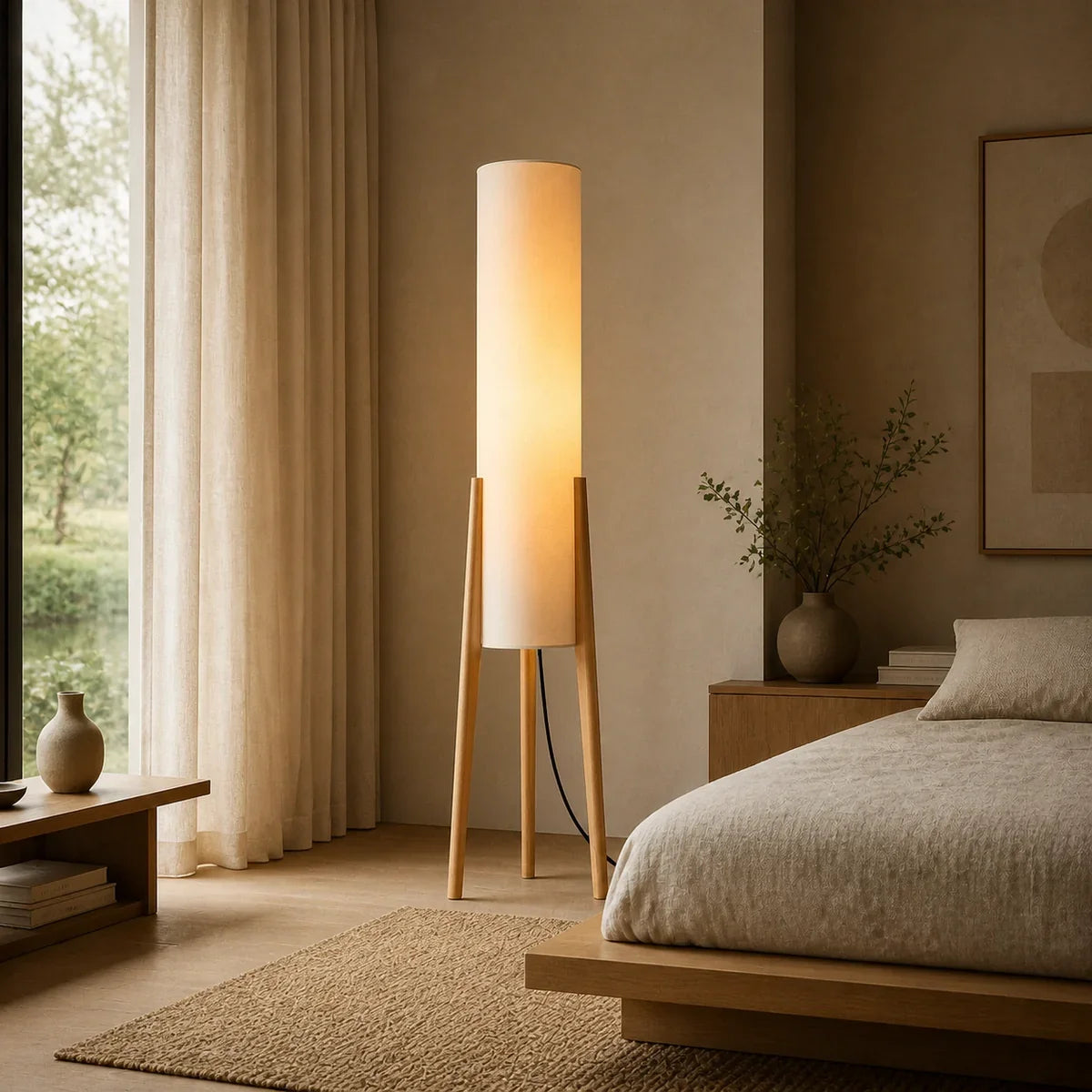 NordicWood | Stylish Modern Floor Lamp with Adjustable Tri-Color Lighting — product view