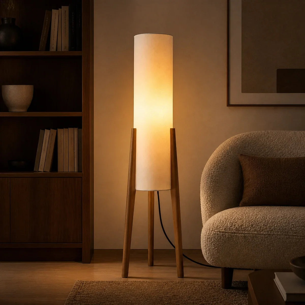 NordicWood | Stylish Modern Floor Lamp with Adjustable Tri-Color Lighting — product view