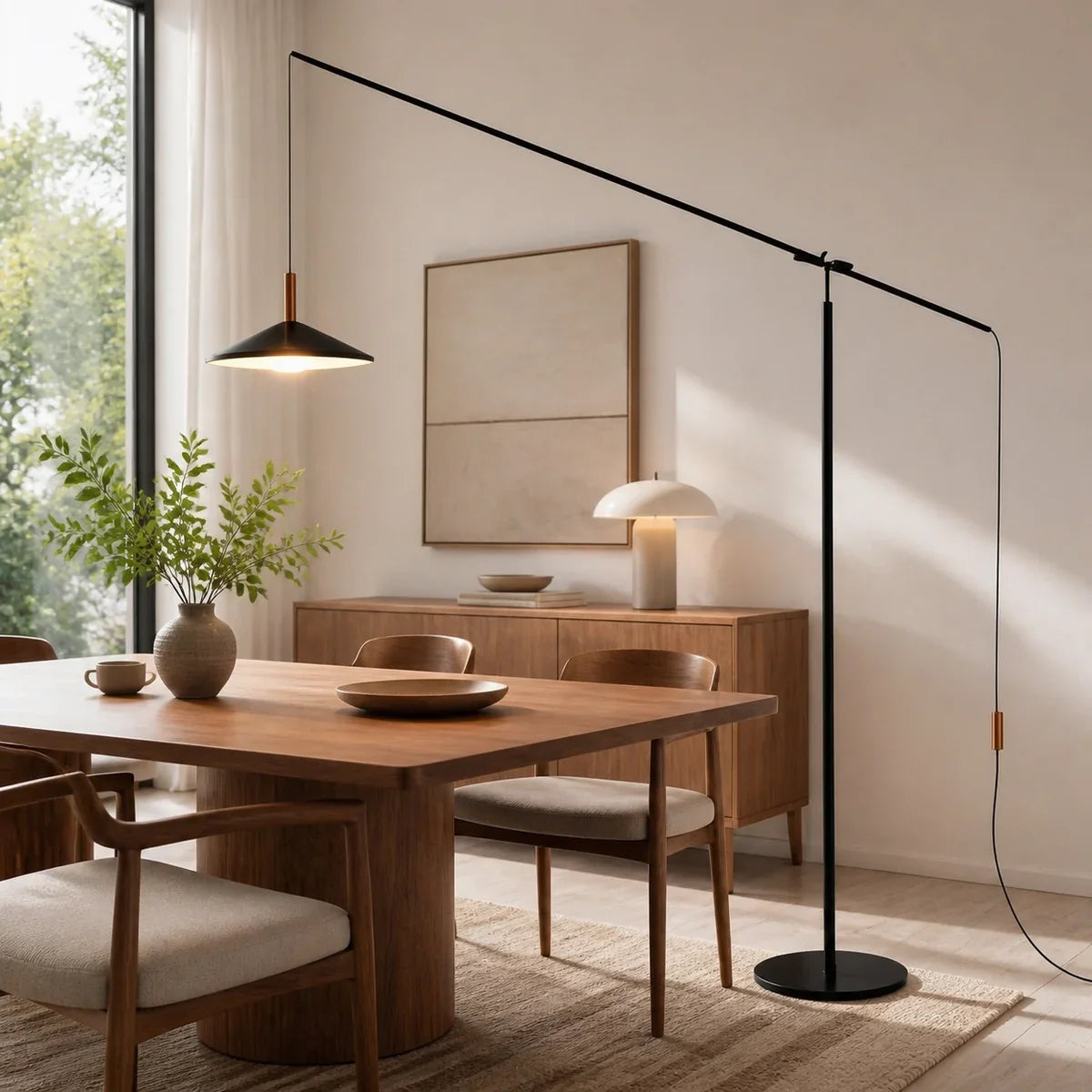 Nocturna | Sleek Modern Black Floor Lamp for Living Room Illumination