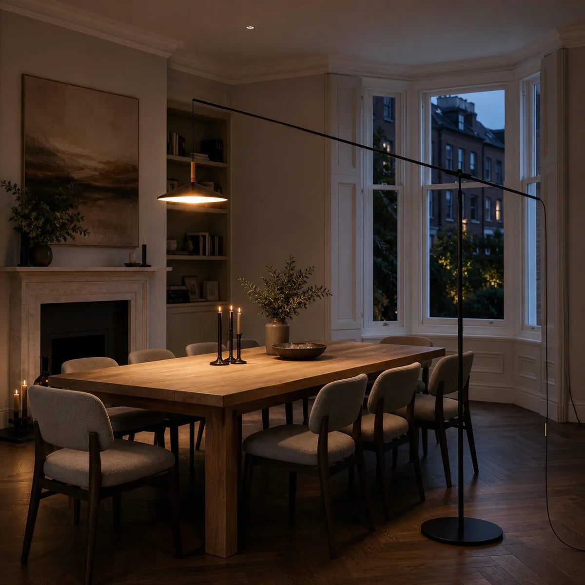 Nocturna | Sleek Modern Black Floor Lamp for Living Room Illumination — product view