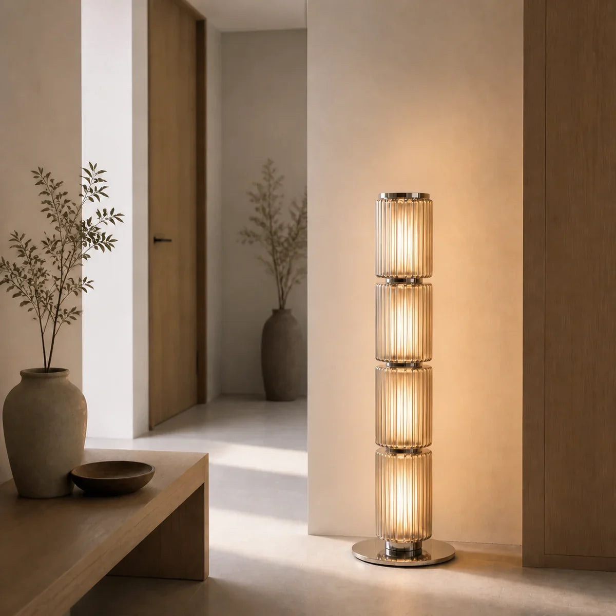 Dyrthem | Elegant Modern Aluminum Glass Standing Floor Lamp — product view