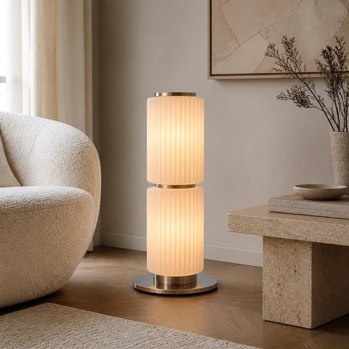 Dyrthem | Elegant Modern Aluminum Glass Standing Floor Lamp — product view