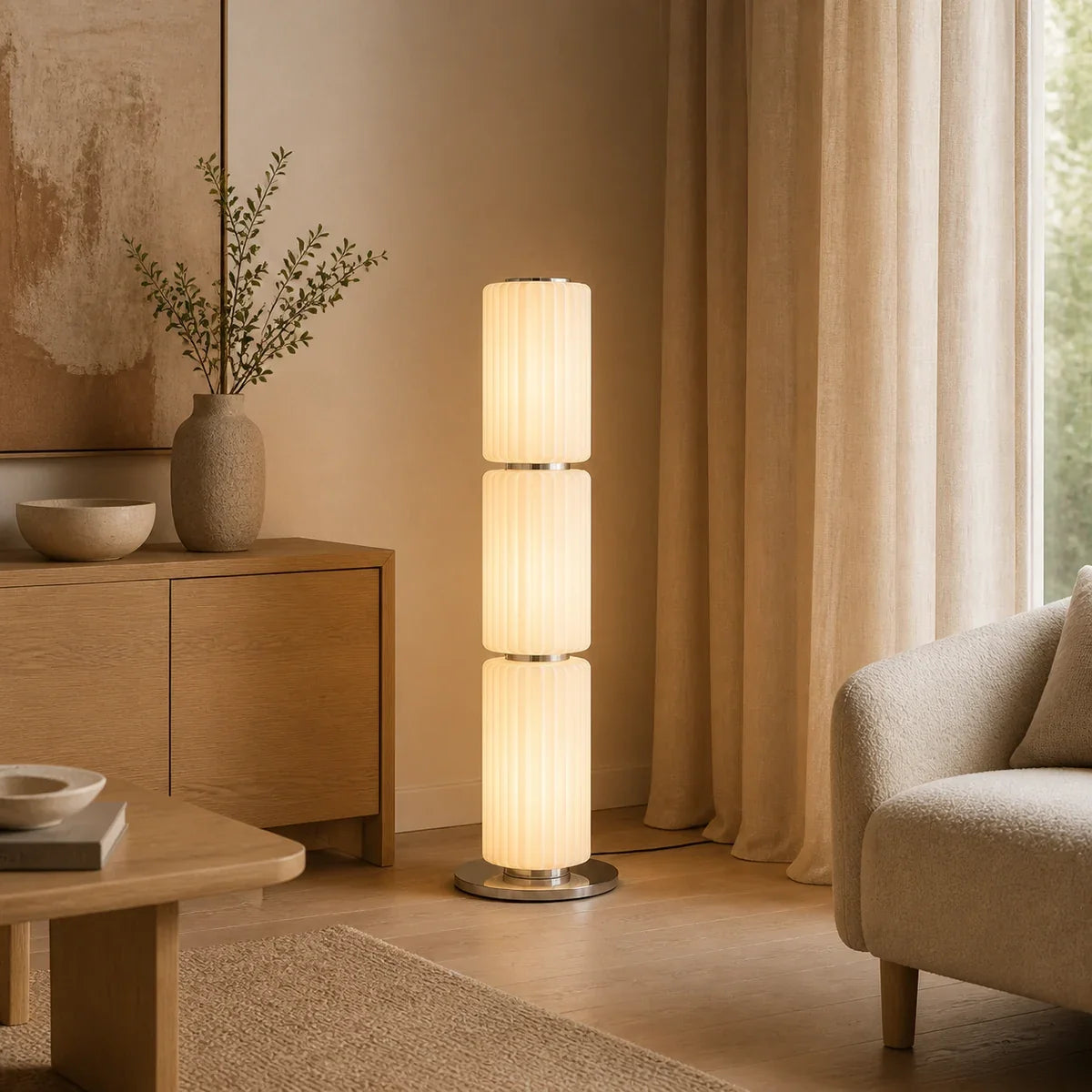 Dyrthem | Elegant Modern Aluminum Glass Standing Floor Lamp — product view