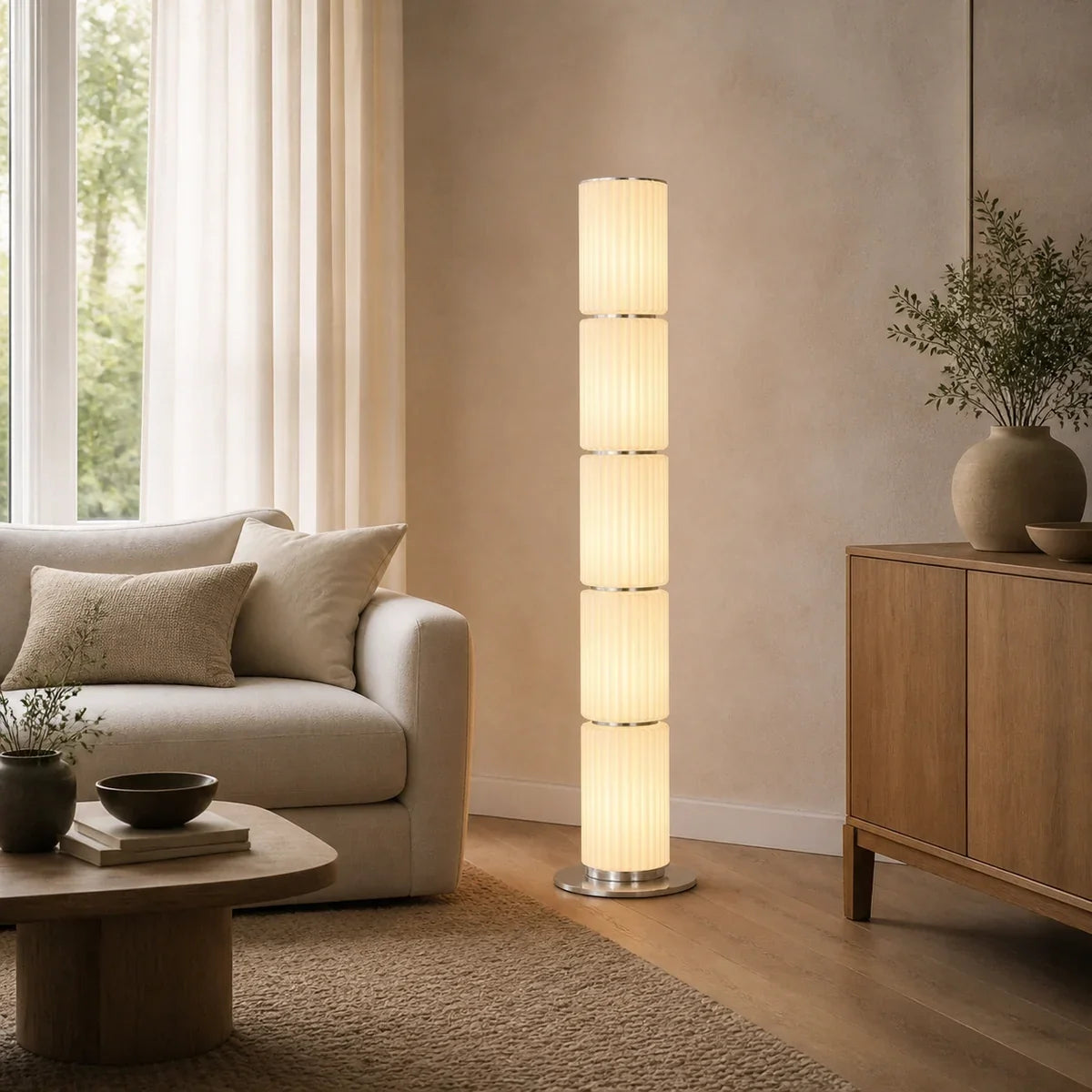Dyrthem | Elegant Modern Aluminum Glass Standing Floor Lamp — product view