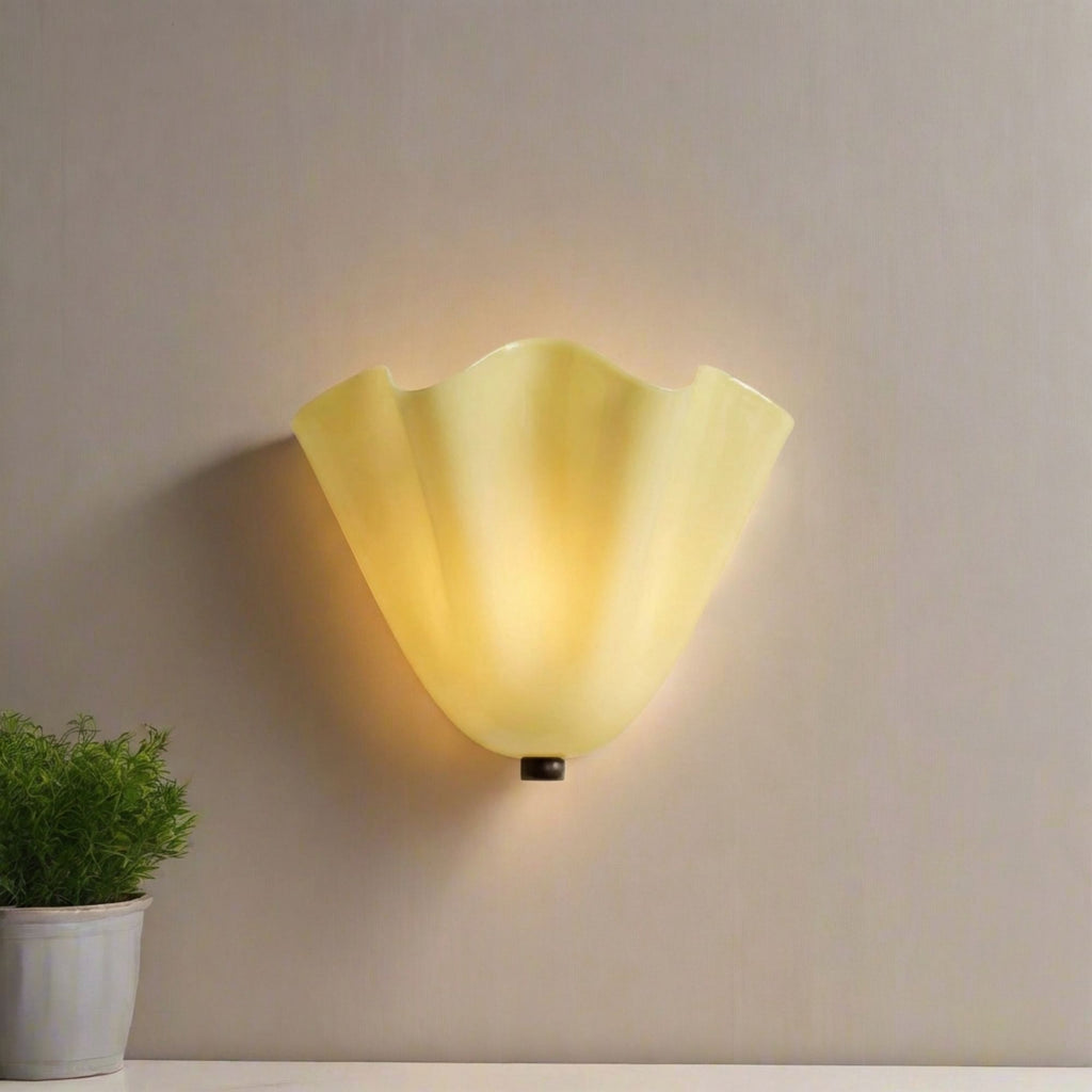 LuminaraShell | Elegant Vintage Stained Glass Wall Sconce Light 0