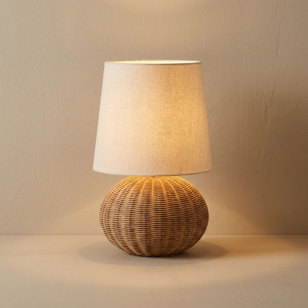 WabiSabi | Elegant Handcrafted Rattan Table Lamp for Bedroom & Living Room