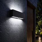 Up and down wall light, white 6000K, 24W black, with PIR sensor