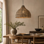 WickerGlow | Elegant Handwoven Rattan Pendant Light Fixture