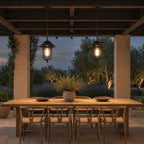 Caged Outdoor Pendant Light | Vintage Porch Lantern, Black or Bronze