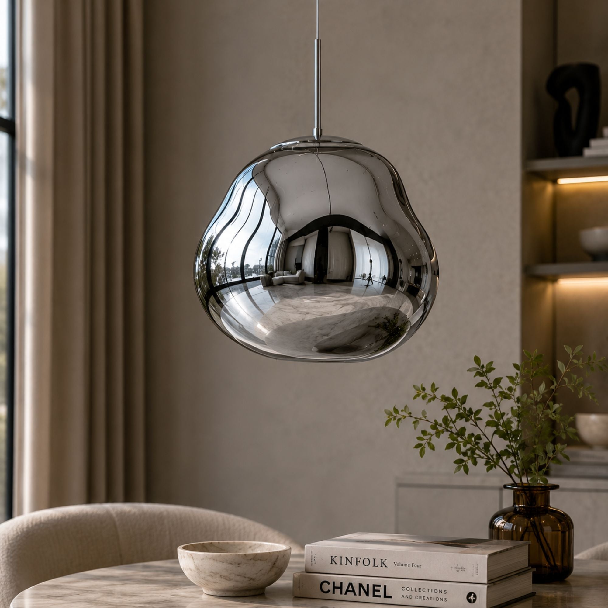 Luminara | Elegant Reflective PVC Pendant Light Fixture