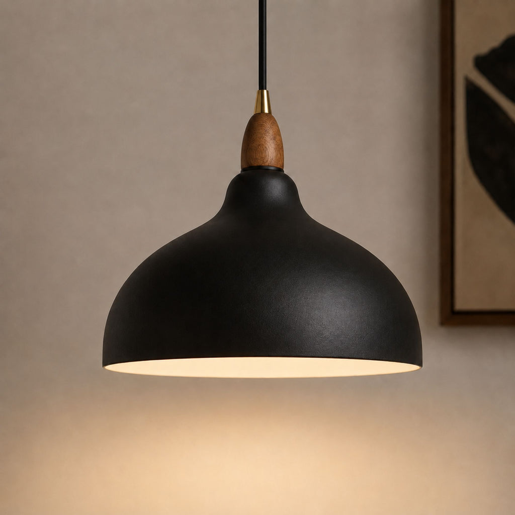 NordicWood | Stylish Black Pendant Light for Kitchen Island Lighting