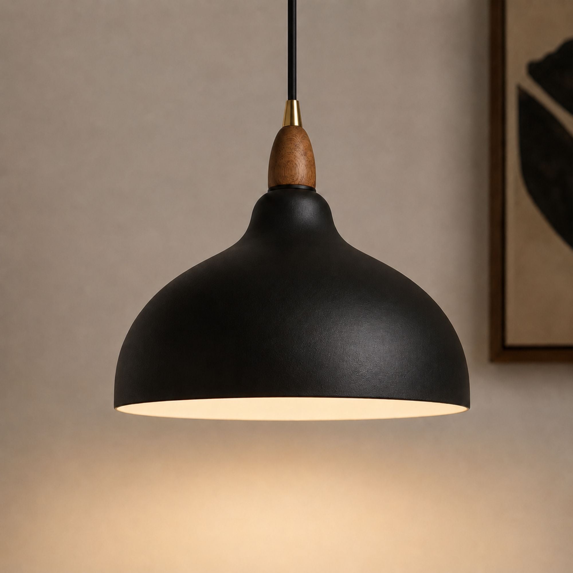 NordicWood | Stylish Black Pendant Light for Kitchen Island Lighting