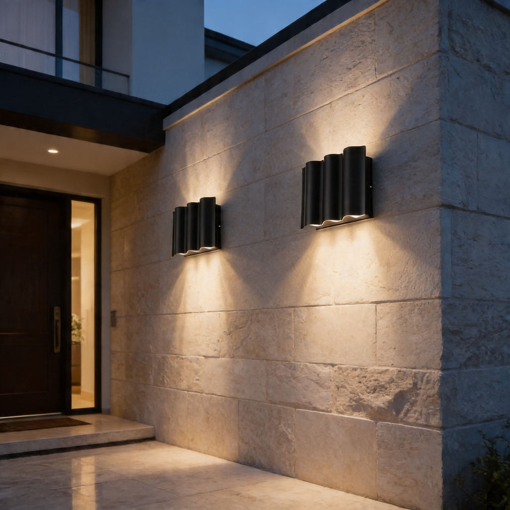 Luminara | Stylish Modern Outdoor Wall Light Fixture with Dual Projection