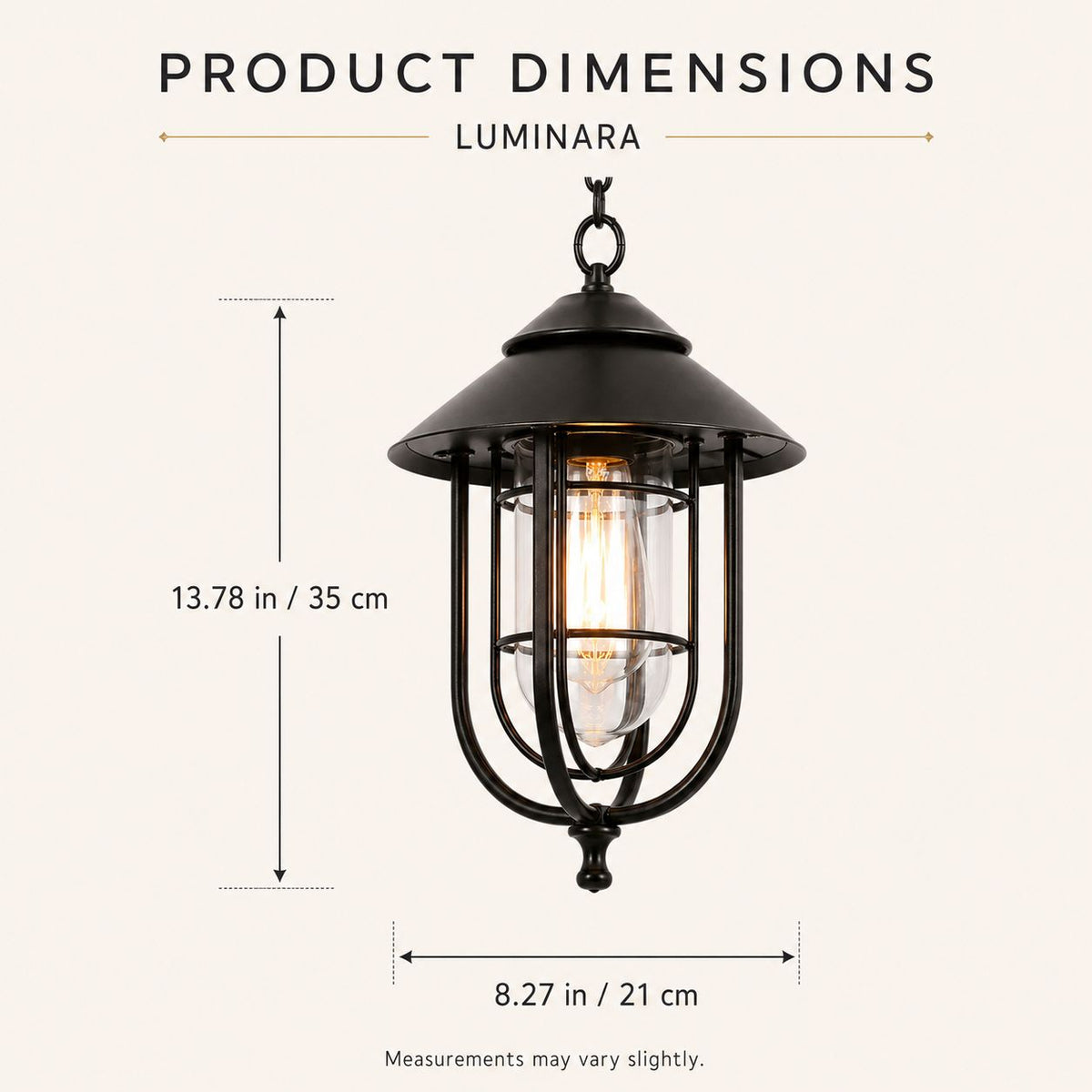Caged Outdoor Pendant Light | Vintage Porch Lantern, Black or Bronze