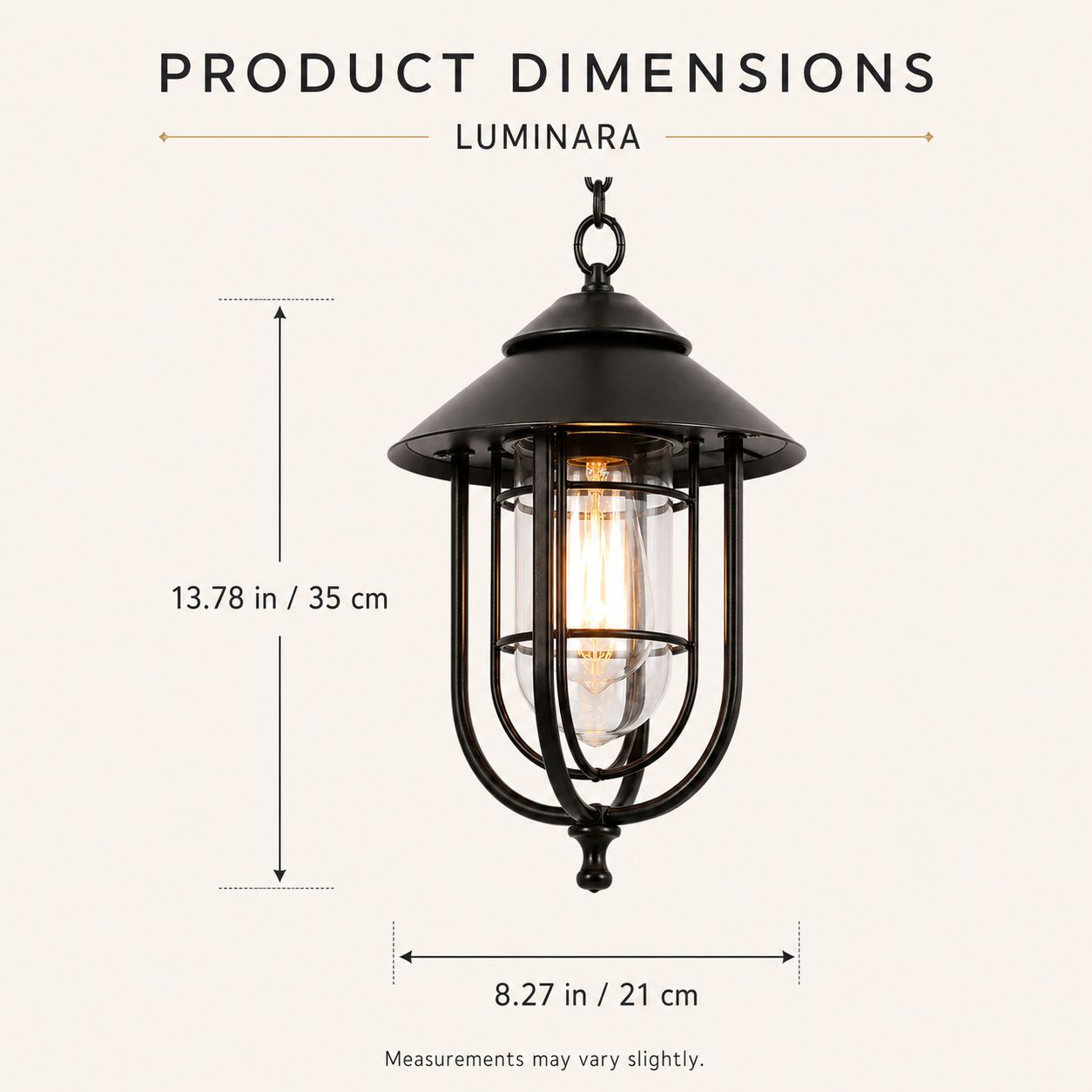 Caged Outdoor Pendant Light | Vintage Porch Lantern, Black or Bronze