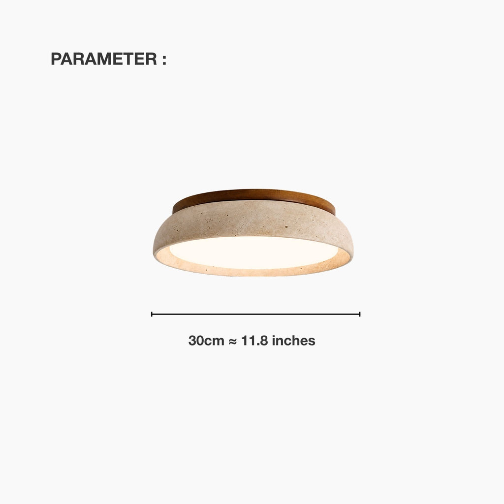 TravertineGlow | Elegant Natural Stone Flush Mount Ceiling Light