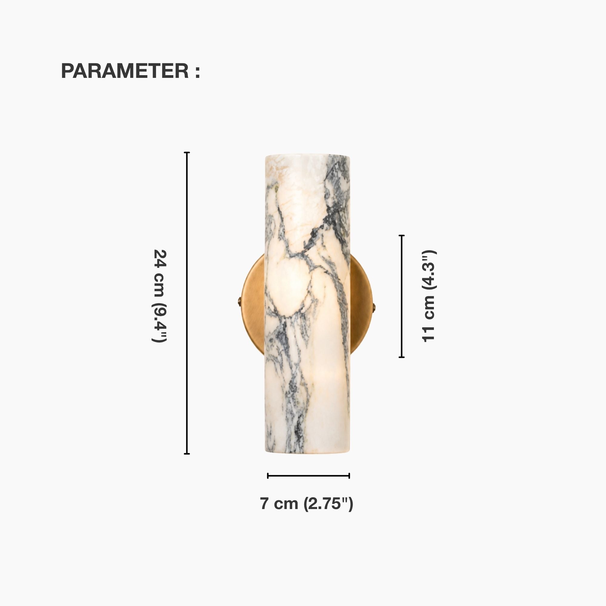 Aureline | Elegant Minimalist Marble Wall Sconce Lighting with Dual LED