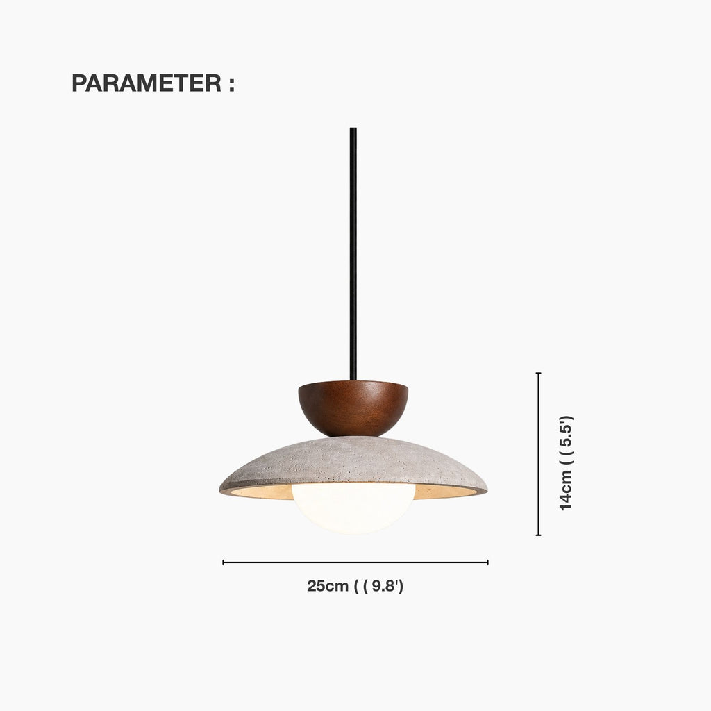 CleoStone | Elegant Natural Wood and Travertine Pendant Light Fixture