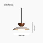 CleoStone | Elegant Natural Wood and Travertine Pendant Light Fixture