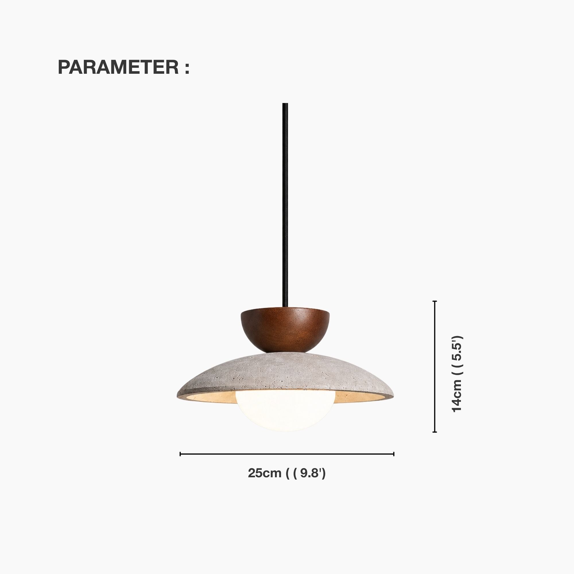 CleoStone | Elegant Natural Wood and Travertine Pendant Light Fixture