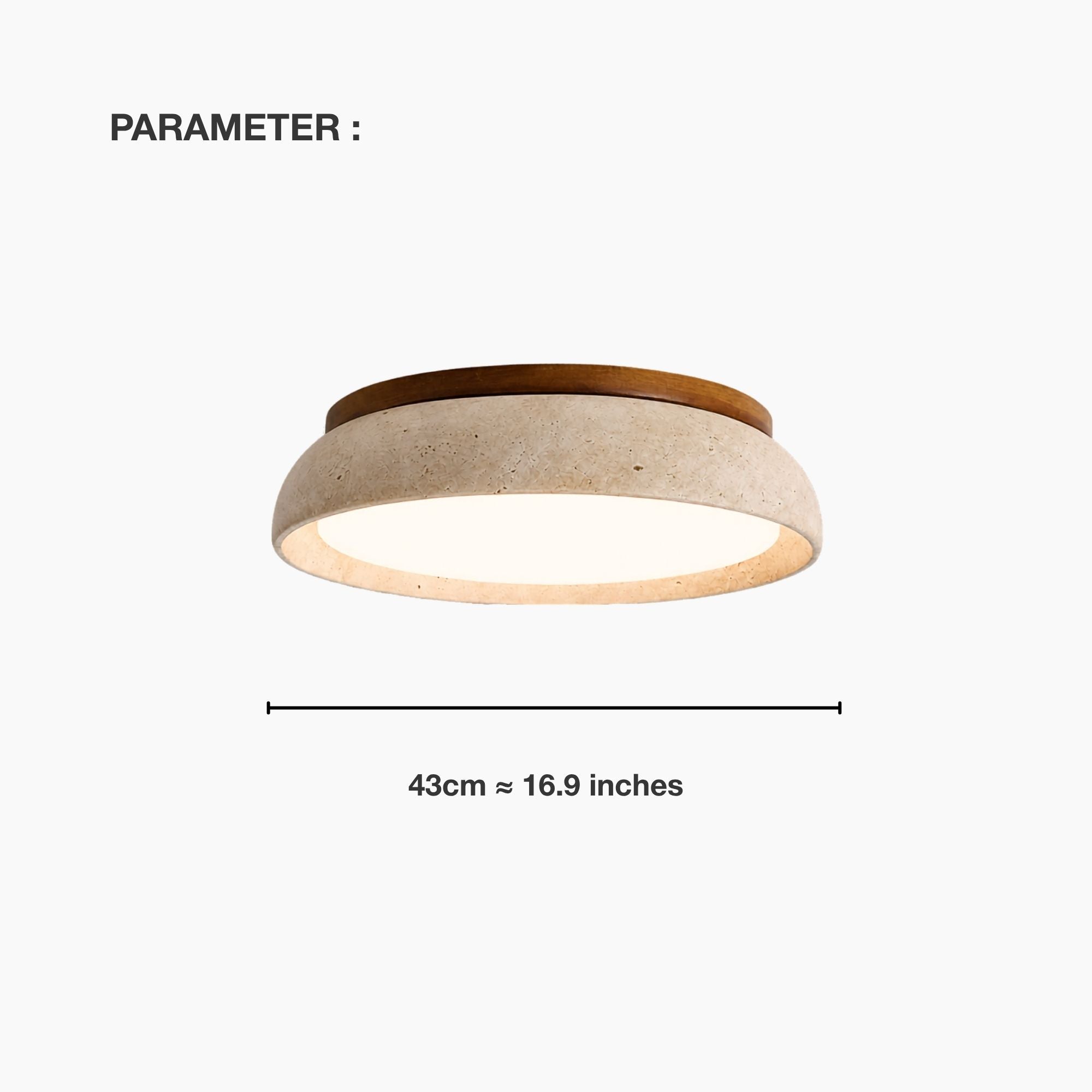 TravertineGlow | Elegant Natural Stone Flush Mount Ceiling Light