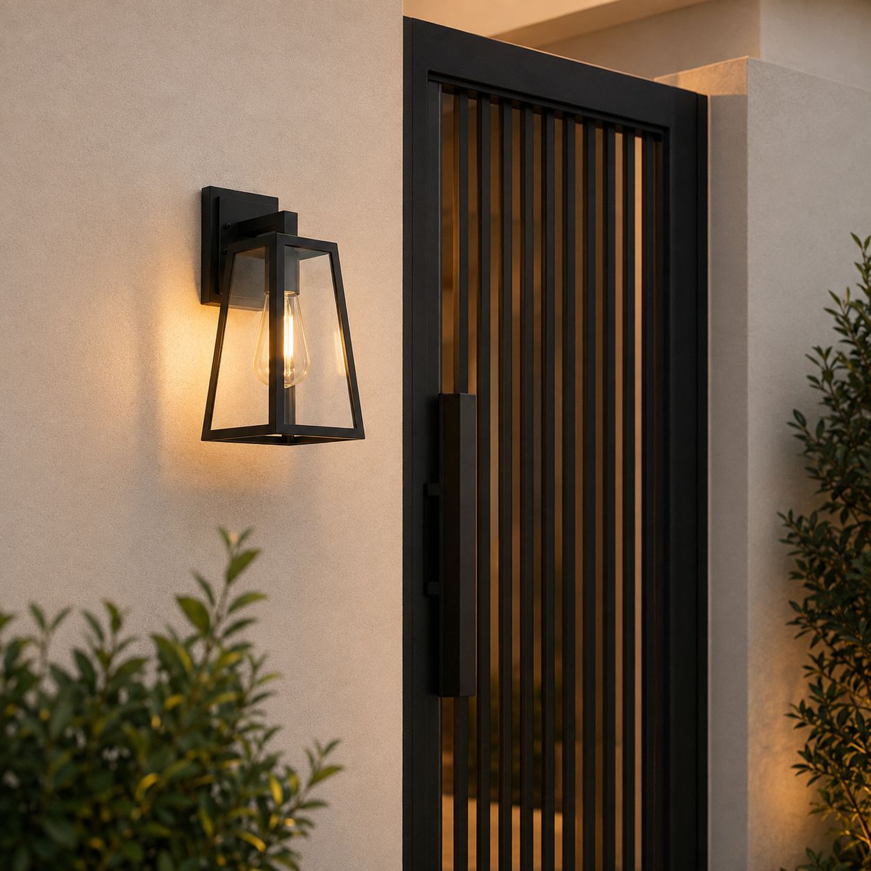 Tapered Outdoor Wall Lantern | Glass or Acrylic, E27 Porch Light