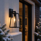 Tapered Outdoor Wall Lantern | Glass or Acrylic, E27 Porch Light