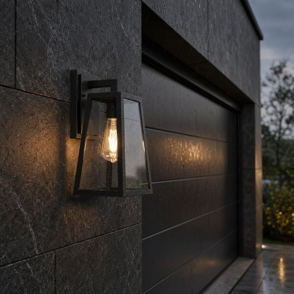 Tapered Outdoor Wall Lantern | Glass or Acrylic, E27 Porch Light