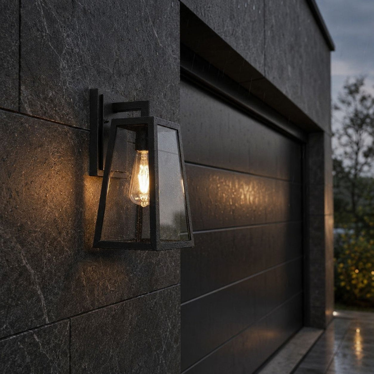 Tapered Outdoor Wall Lantern | Glass or Acrylic, E27 Porch Light