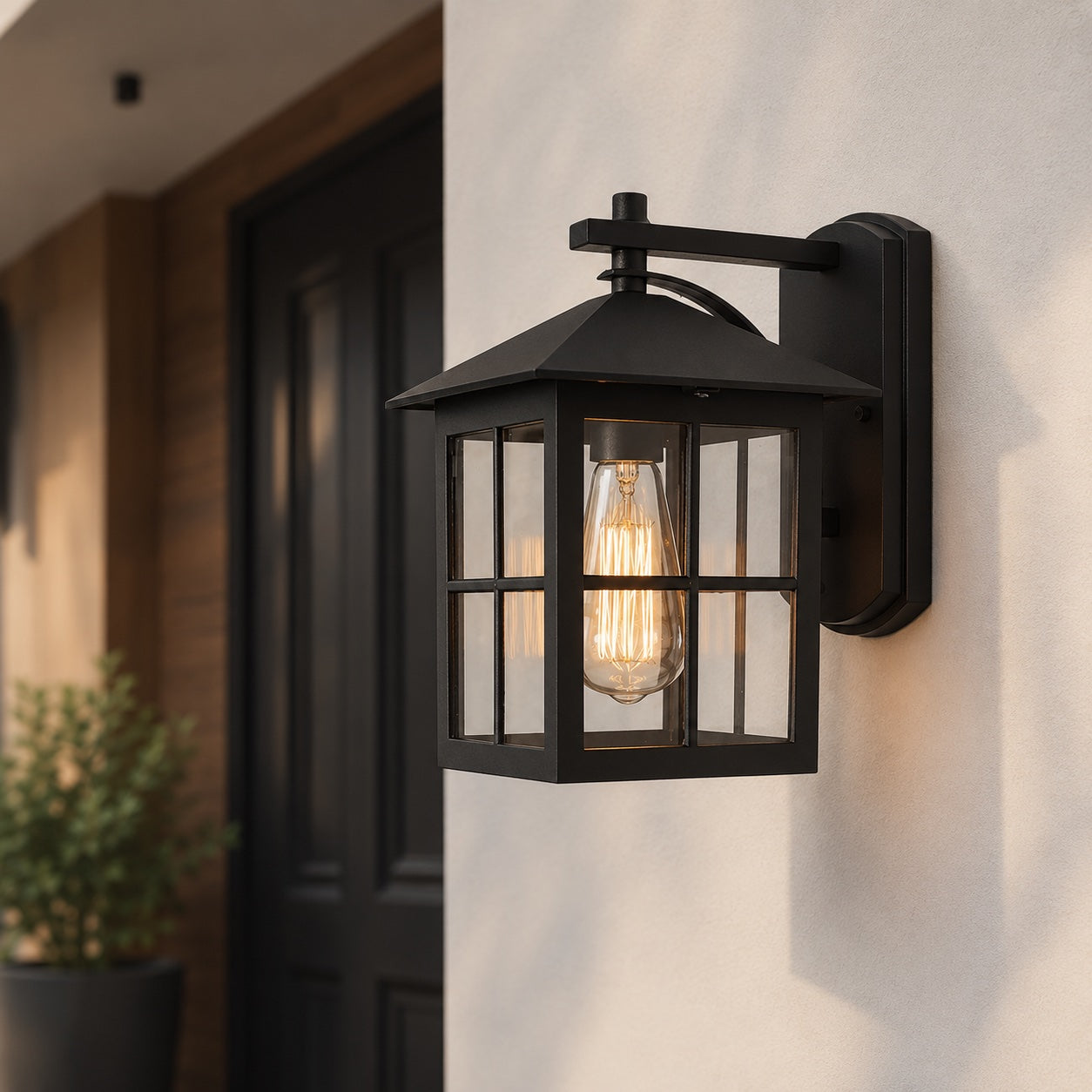 AluminaGlow | Elegant Durable Outdoor Wall Sconce with Glass Shade 4