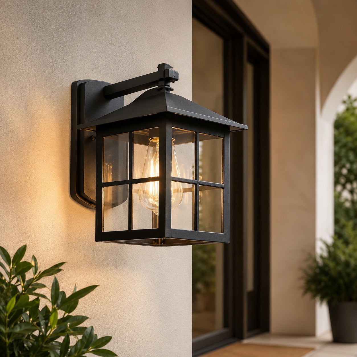 AluminaGlow | Elegant Durable Outdoor Wall Sconce with Glass Shade 5