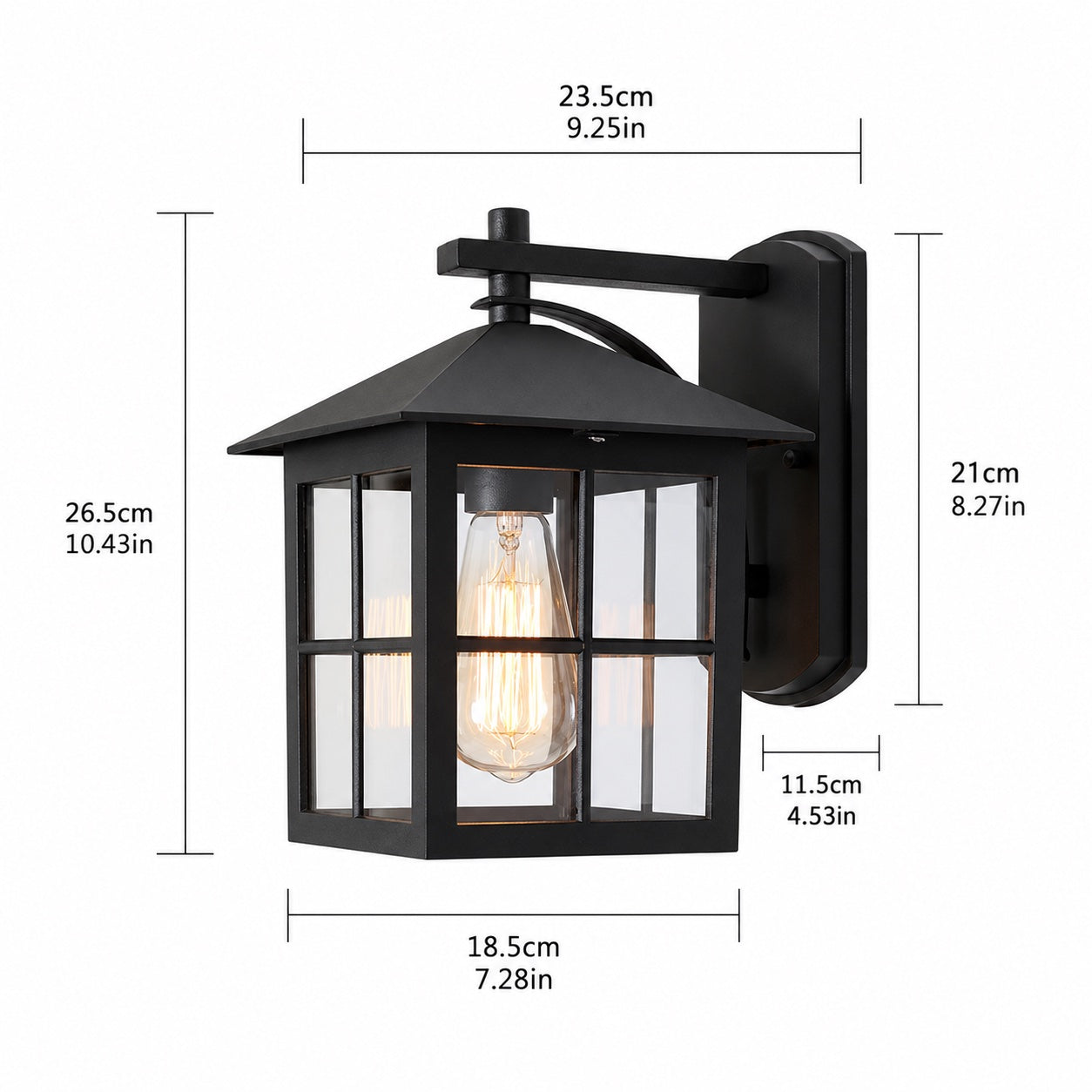 AluminaGlow | Elegant Durable Outdoor Wall Sconce with Glass Shade 7