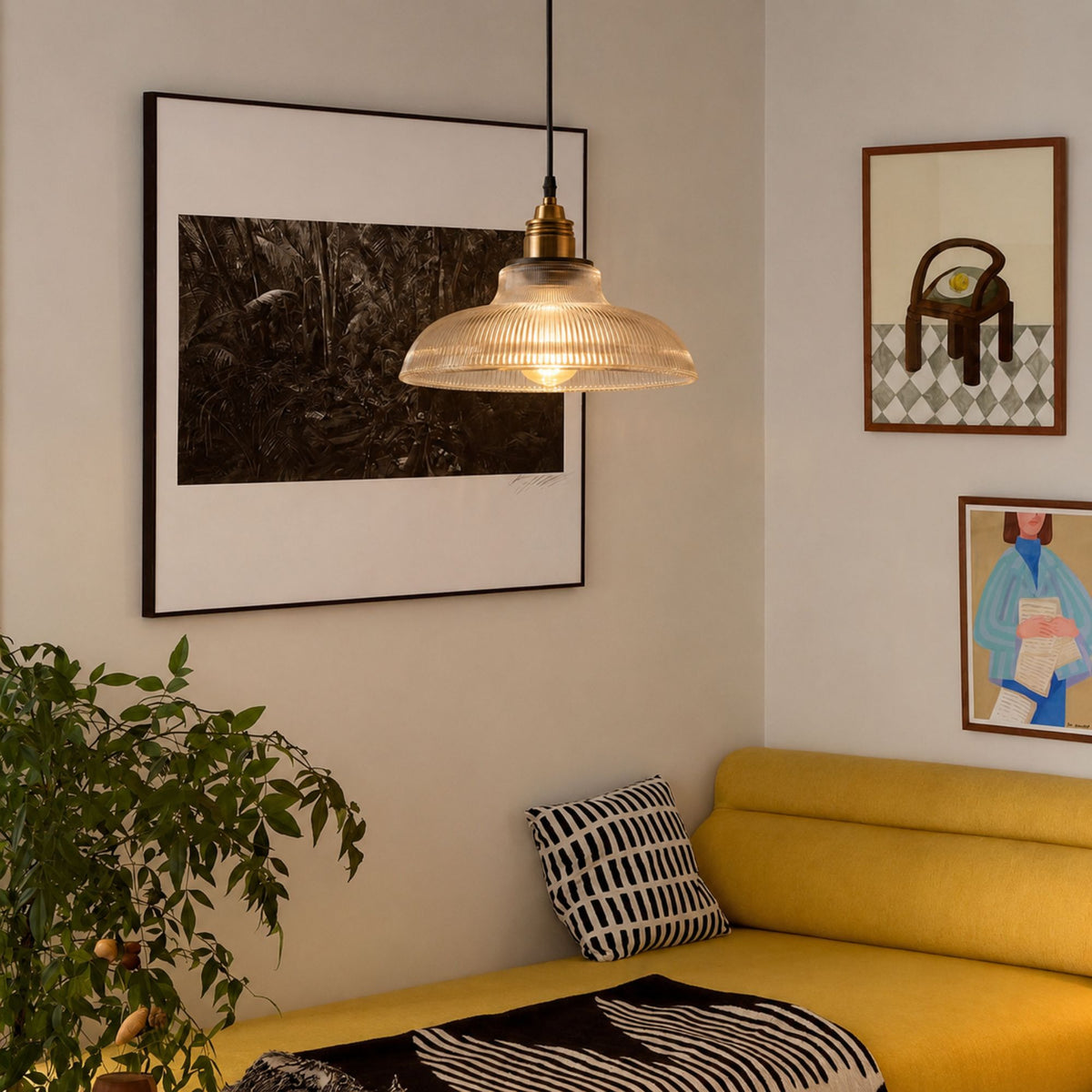 NordicAura | Vintage Elegant Glass Pendant Lighting Fixture