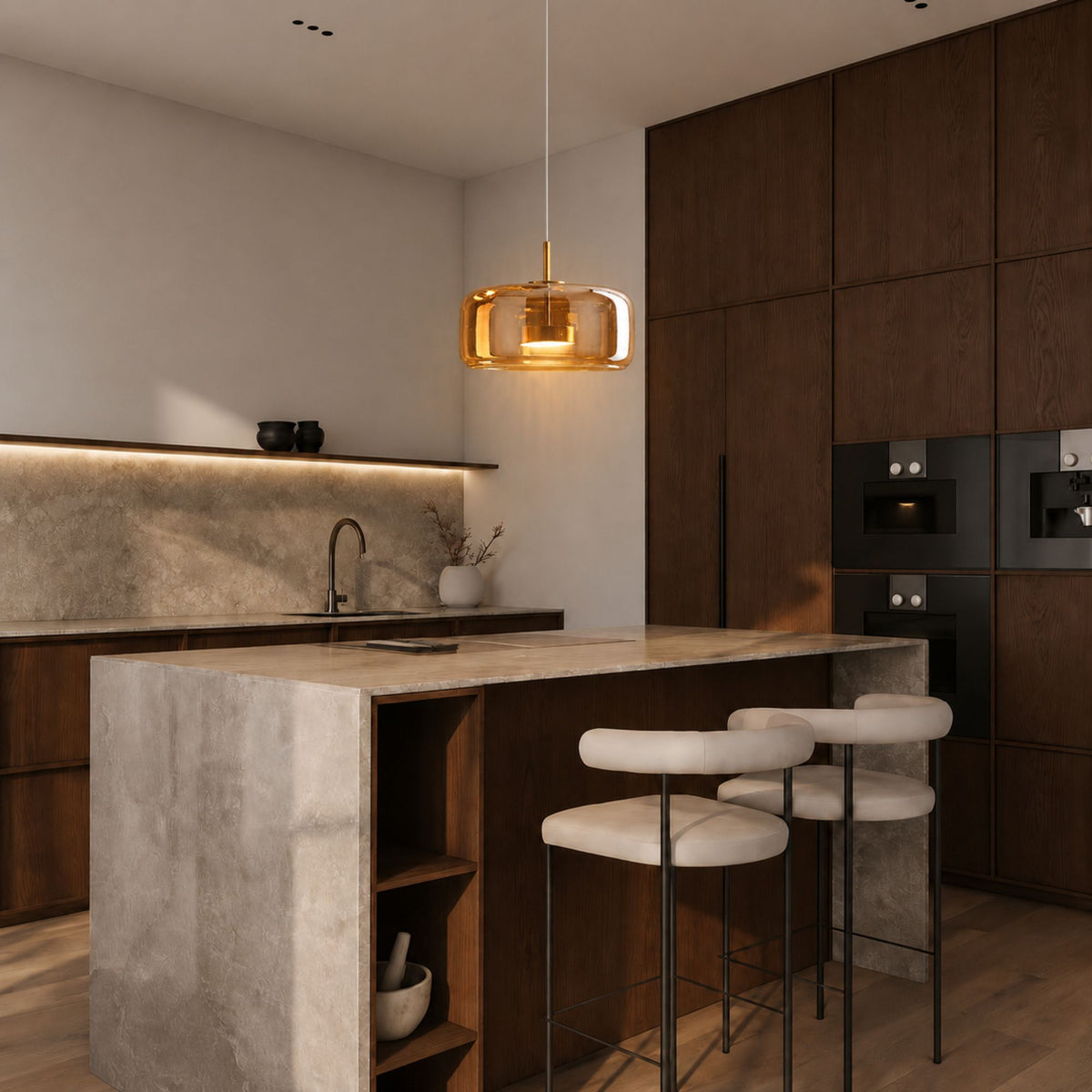 Luminara | Modern Elegant Glass Kitchen Pendant Lighting Fixture