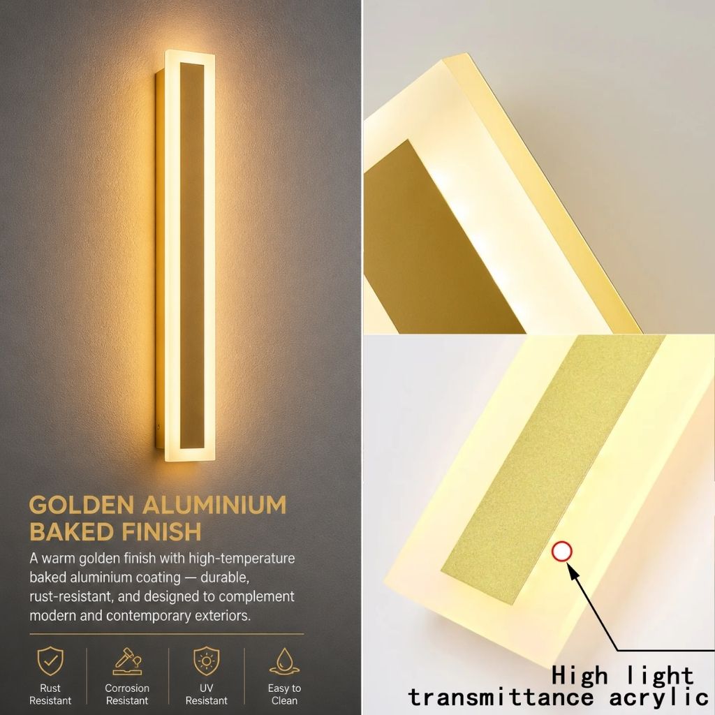 AuroraGlow | Sleek Waterproof LED Outdoor Wall Light Fixture 4