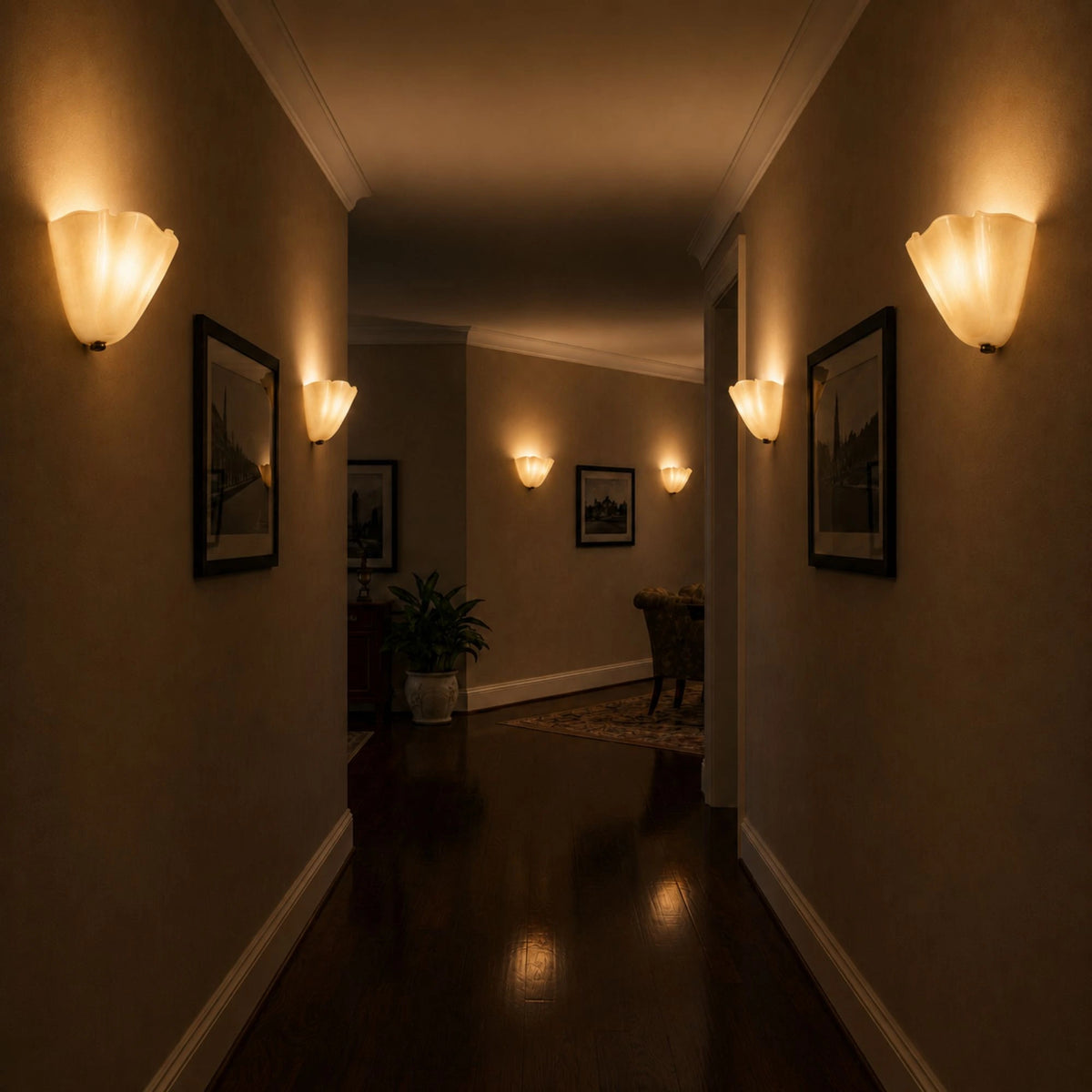 LuminaraShell | Elegant Vintage Stained Glass Wall Sconce Light