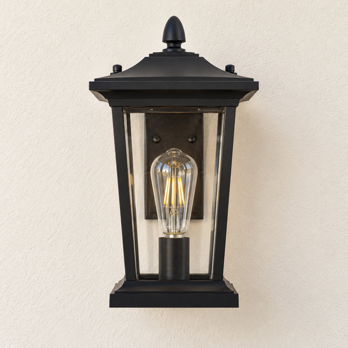 Bramwell | Industrial Outdoor Wall Lantern with Clear or Water-Pattern Glass and E26/E27 Bulb