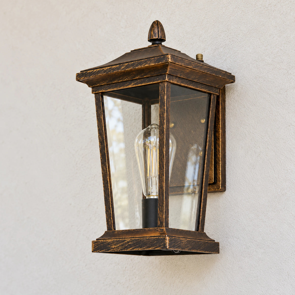 Bramwell | Industrial Outdoor Wall Lantern with Clear or Water-Pattern Glass and E26/E27 Bulb
