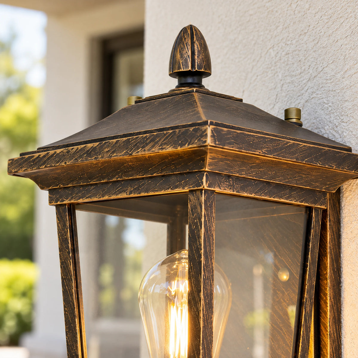 Bramwell | Industrial Outdoor Wall Lantern with Clear or Water-Pattern Glass and E26/E27 Bulb